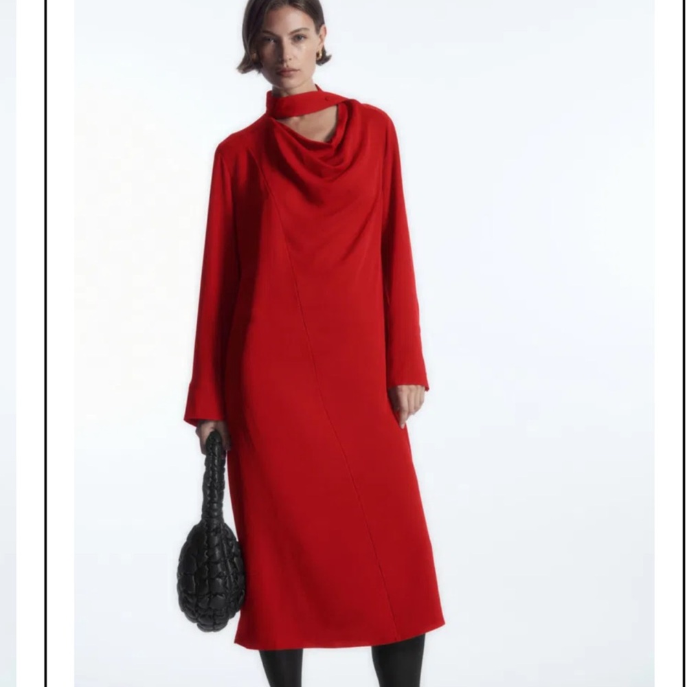 COS SCARF DRAPED MIDI DRESS
